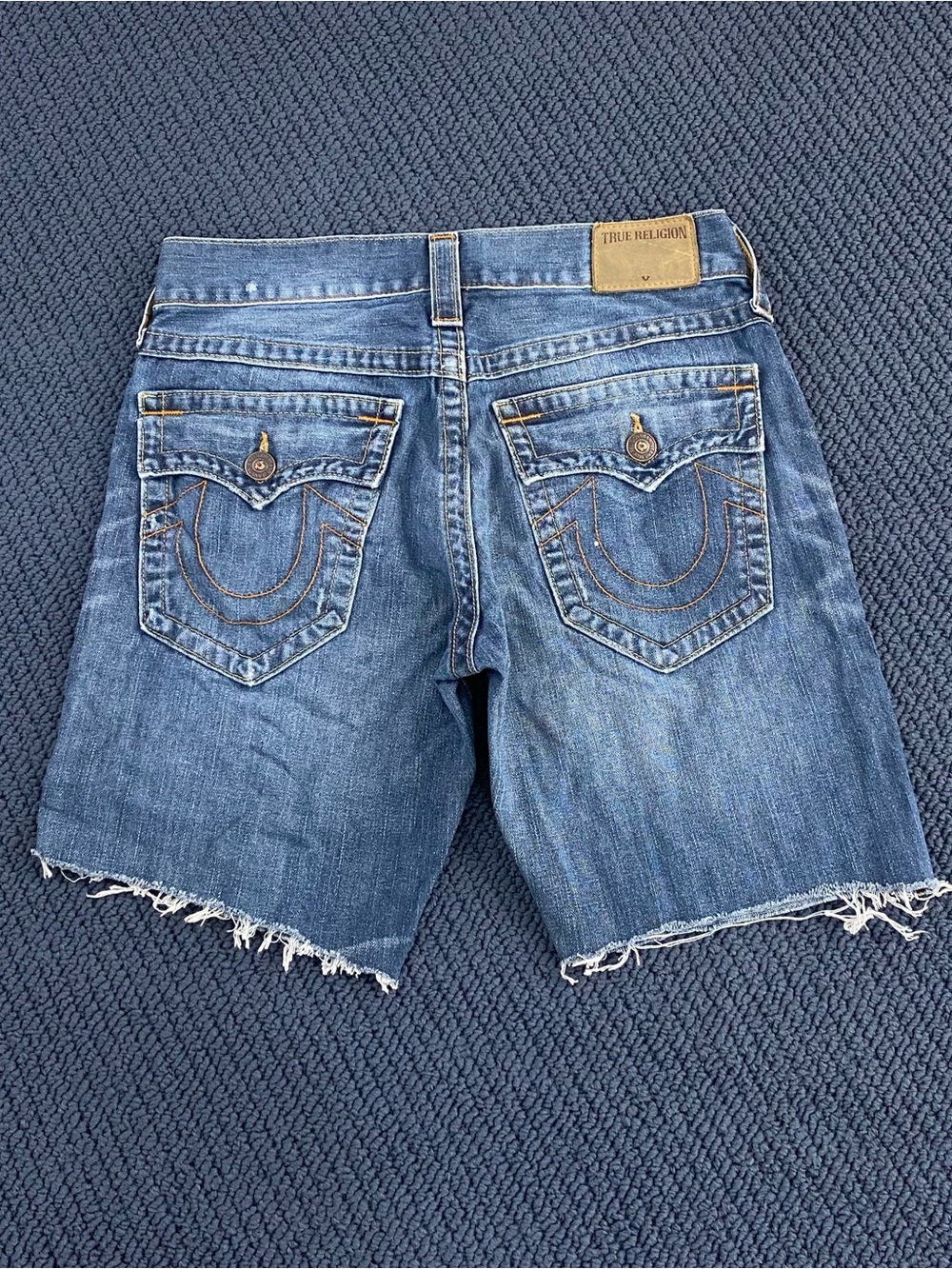 Y2k True Religion Relaxed Slim Distressed Shorts